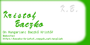 kristof baczko business card